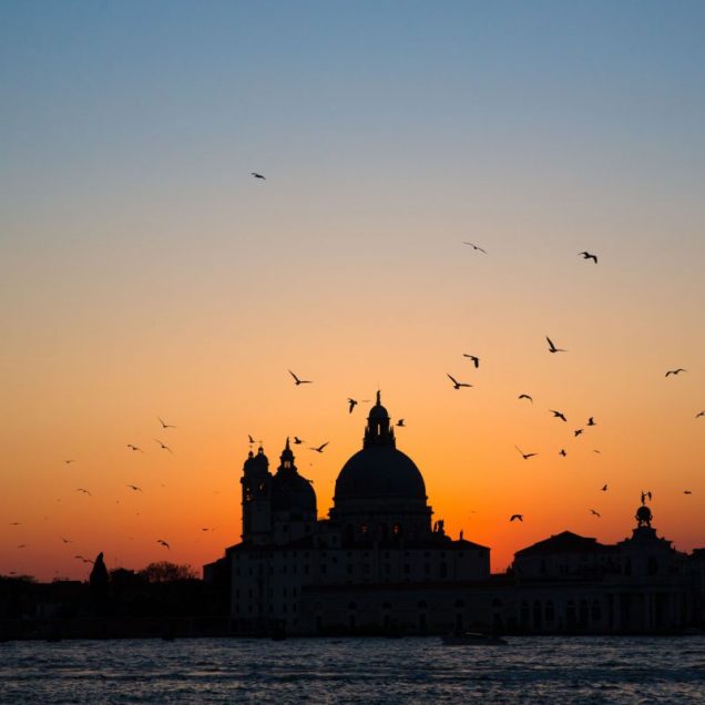 vista tramonto piazza san marco a venezia